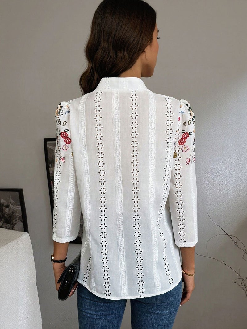 OUTZIDR White Placement Print Shirt - Image 2